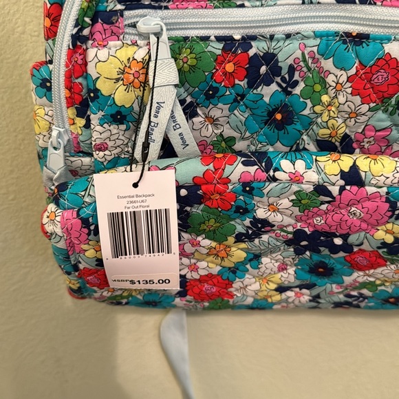 NWT vera Bradley essential backpack far out floral blue pink main image 5